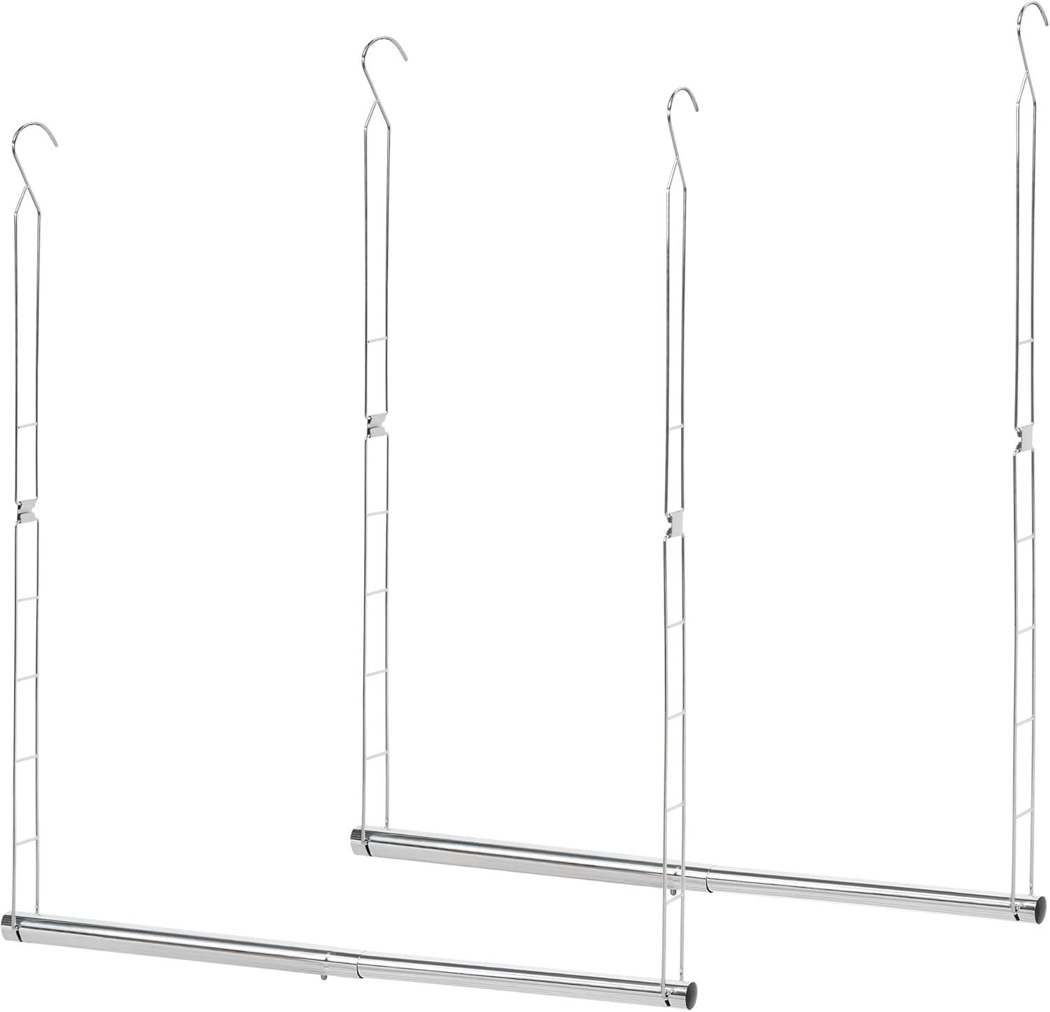 Adjustable double hang closet rod